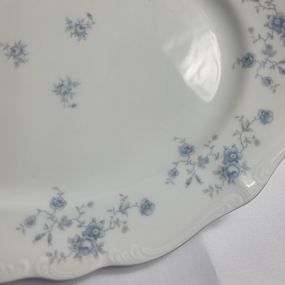 ONE Johann Haviland Blue Garland Serving Platter White Blue Flowers Bavaria - Picture 4 of 11